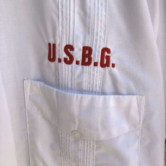 Tropical Breeze Acavero Mens White USBG Embroidered Guayabera Shirt New XL - Picture 6 of 10
